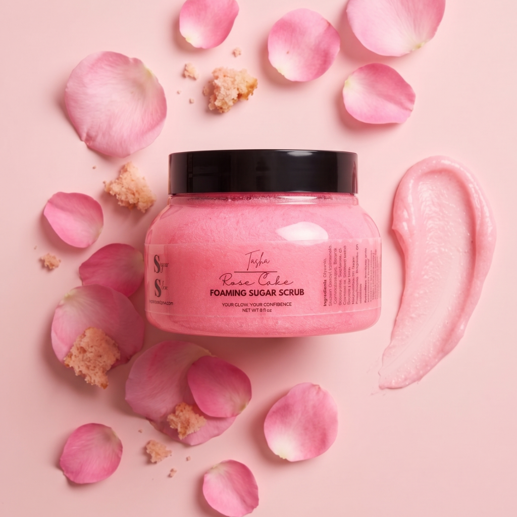 Rose Cake- Sugar Scrub